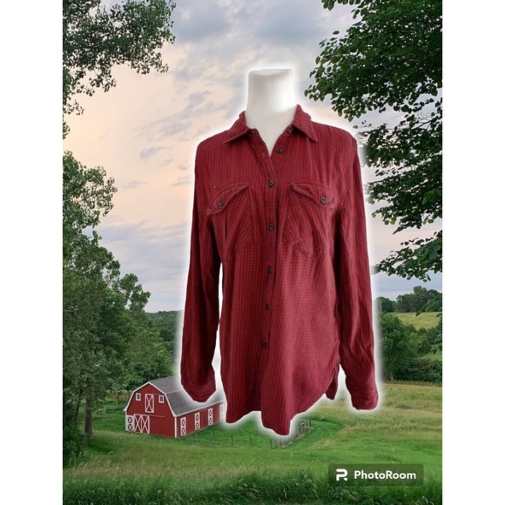 Ralph Lauren Denim & Supply Tomboy Red Black Buffalo Gingham Button Up Shirt L